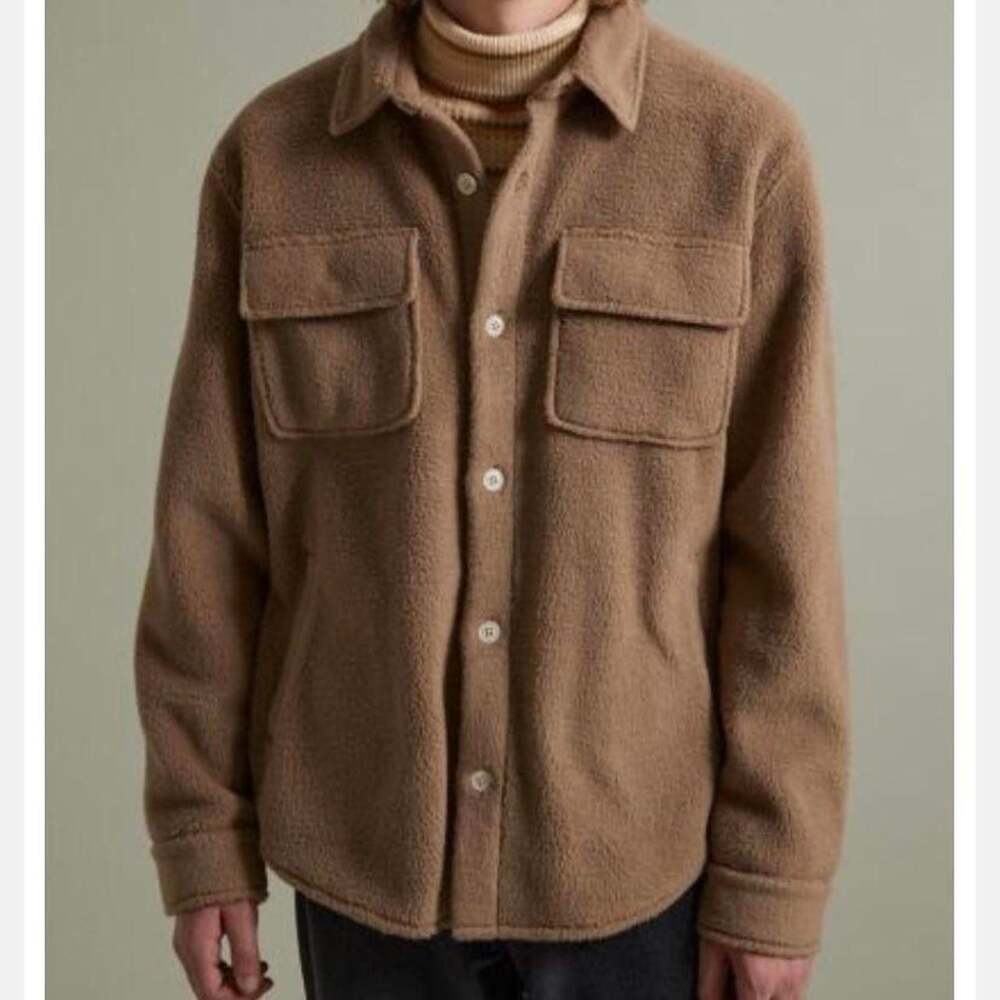 Standard Cloth Piled Fleece Shirt Jacket Taupe